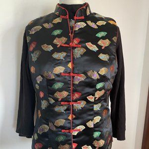 STUNNING CHINESE VEST MANDARIN COLLAR  sz MED